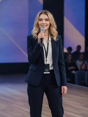 Модель с микрофоном