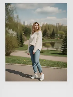Полароидная фотография модели