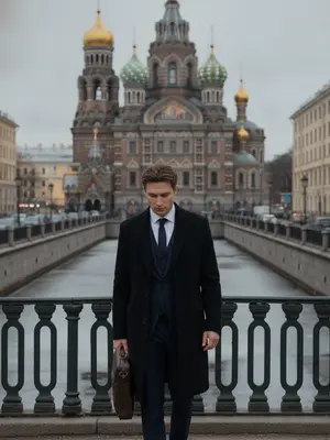 Мужчина на мосту