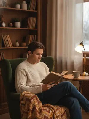 Мужественная модель с книгой