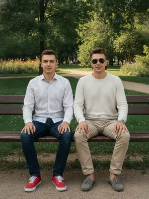 Мужская дружба в парке