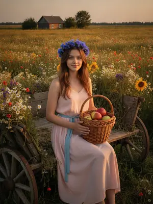 Женщина в сарафане