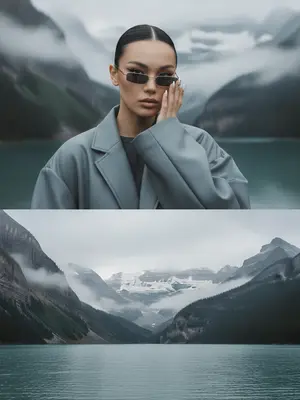 Создание фотоколлажа, состоящего из двух изображений, сделанных на iPhone. Каждая половина представлена как самостоятельная фотография, но вместе они образуют единую композицию. Использована холодная и сдержанная цветовая палитра, добавлено легкое зерно, а также слегка уменьшена яркость, чтобы достичь эффекта естественного RAW-изображения.