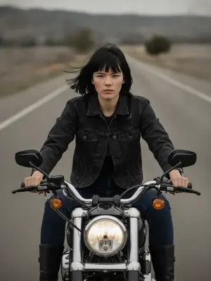 Женщина на Harley