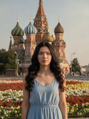 Женщина на Красной площади
