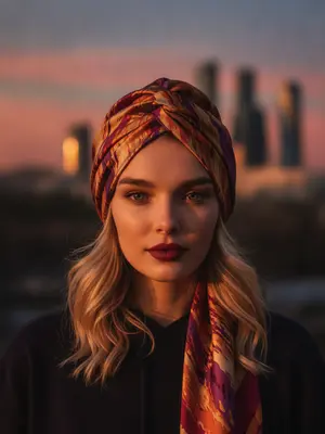 Модель с шарфом