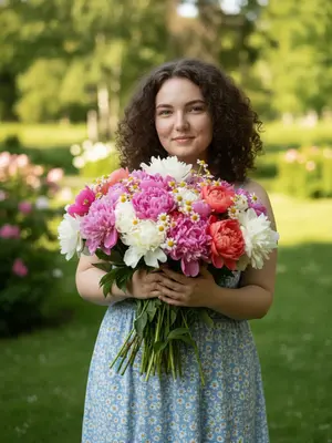 Женщина с цветами
