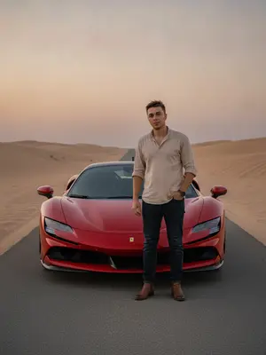Модель с Ferrari