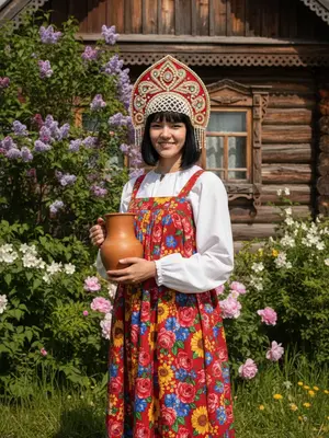 Девушка в сарафане