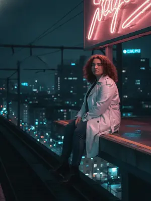 Женщина в белом тренче