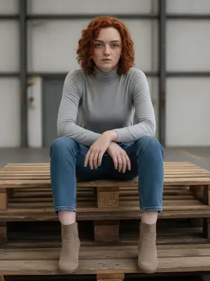 Уверенная женщина в джинсах