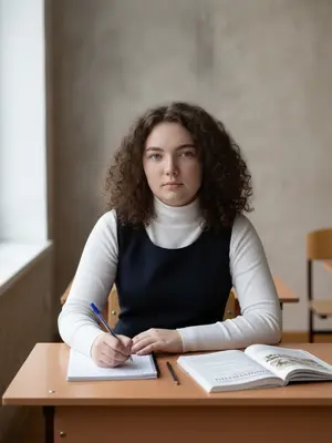 Девочка за партой