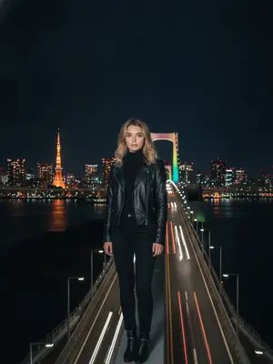 Модель на Радужном мосту