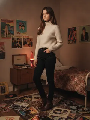 Модель в спальне 60-х