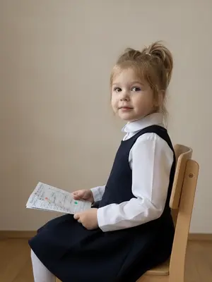 Школьник на стуле