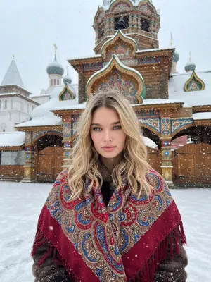 Русская женщина в платке