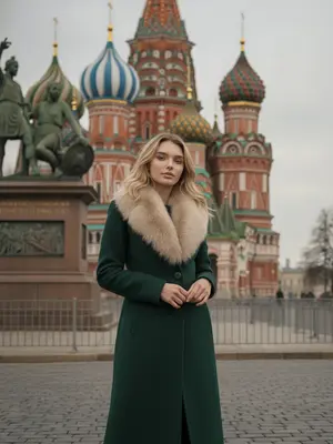 Элегантная женщина у памятника