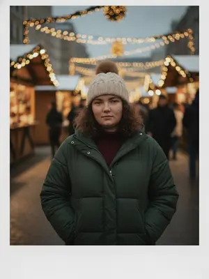 Полароид с женщиной