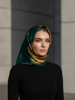 Модель с шелковым платком