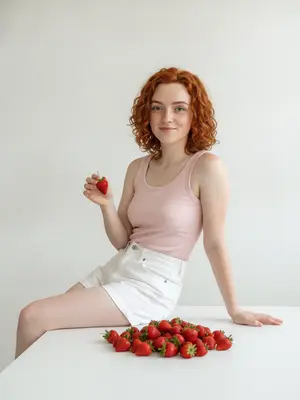 Девушка с клубникой