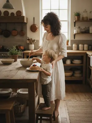 Уютная кухня с детьми