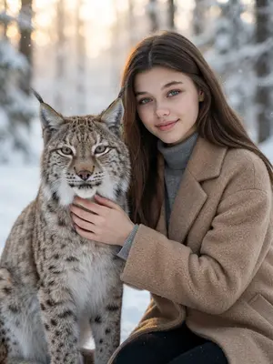 Женщина и рысь