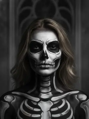 Боди-арт с гримом черепа