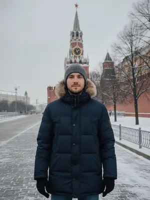 Мужчина в пуховике