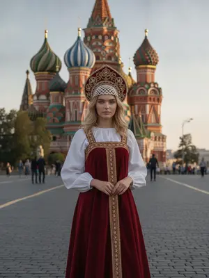 Модель в сарафане