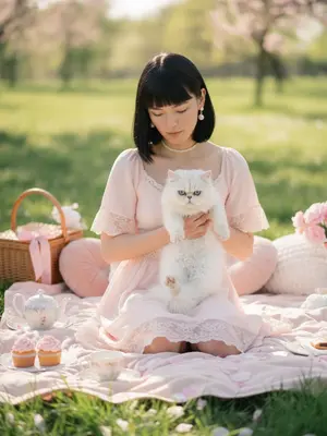 Модель с котом