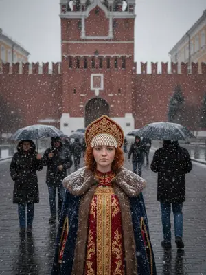 Женщина у ворот Кремля