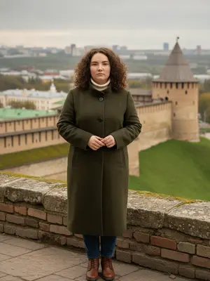 Женщина на фоне кремля