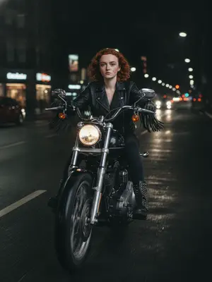Байкерша на Harley