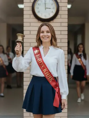 Выпускница под часами