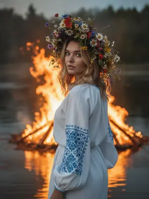 Девушка у костра