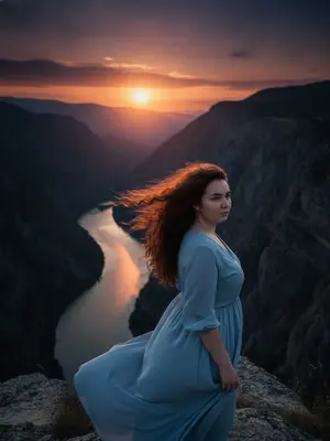Женщина на утесе