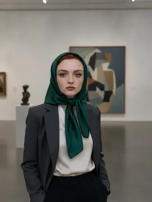 Элегантная модель с шарфом