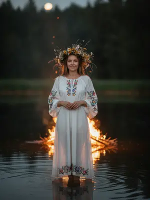 Женщина в белом платье