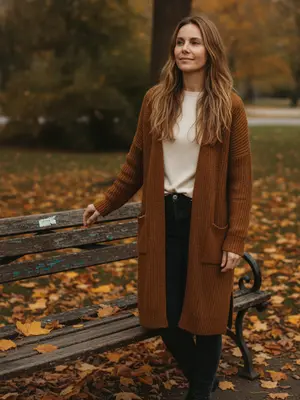Женщина в кардигане