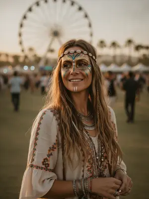 Модель с tribal-рисунком
