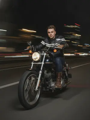 Байкер на Harley