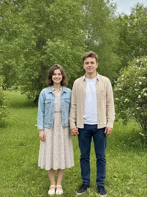 Романтическая пара в парке