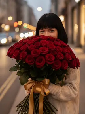 Женщина с розами