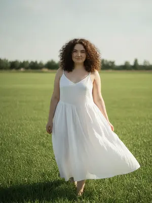 Женщина на лужайке
