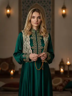 Модель в праздничном наряде
