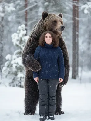 Женщина и медведь