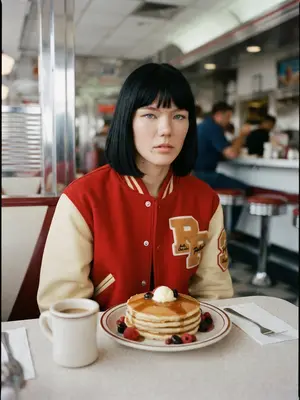 Модель в ретро- diner