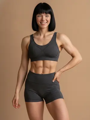 Спортивная модель с улыбкой