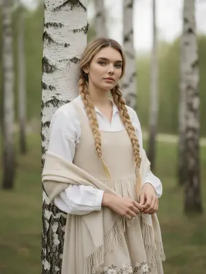 Девушка у березы
