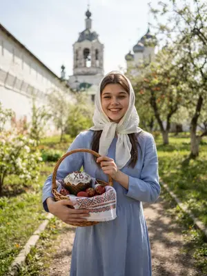 Женщина в пастельном платье